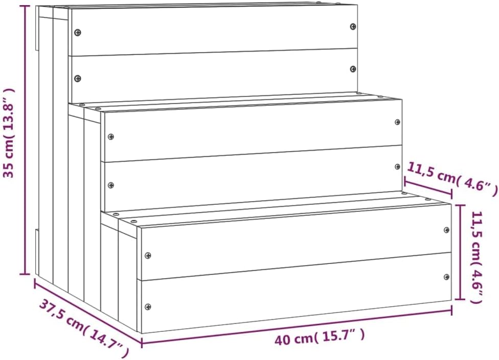 vidaXL Haustiertreppe, Hundetreppe mit Holzrahmen, Katzentreppe mit 3 Stufen, Aufstiegshilfe Treppe