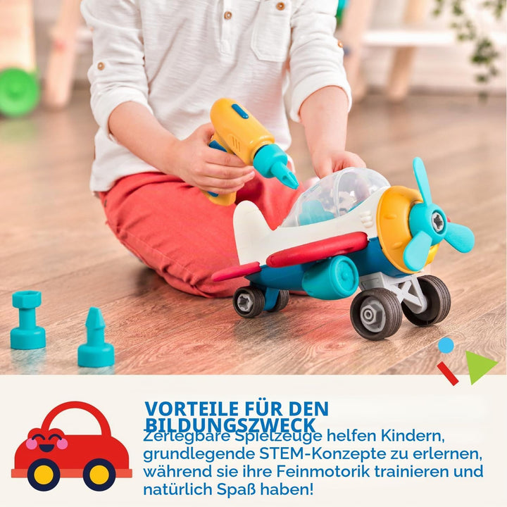 Battat – Konstruktionsspielzeug Flugzeug – Konstruktionsspielzeug Flugzeug – Spielzeugflugzeug mit B