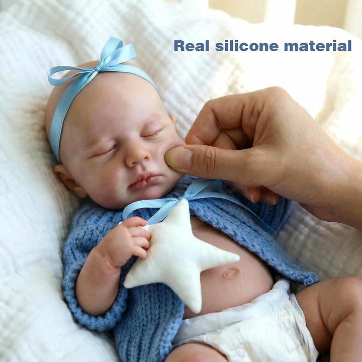Zero pam Reborn Baby Mädchen-30CM Echtem Silikon Reborn Baby Vollsilikon Lebensecht, Reborn Puppen L