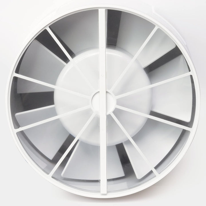 STERR Badezimmerlüfter LFS100-Q 100 mm mit Rückschlagklappe Weiss - Leiser Badlüfter BASIC 100 mm, B