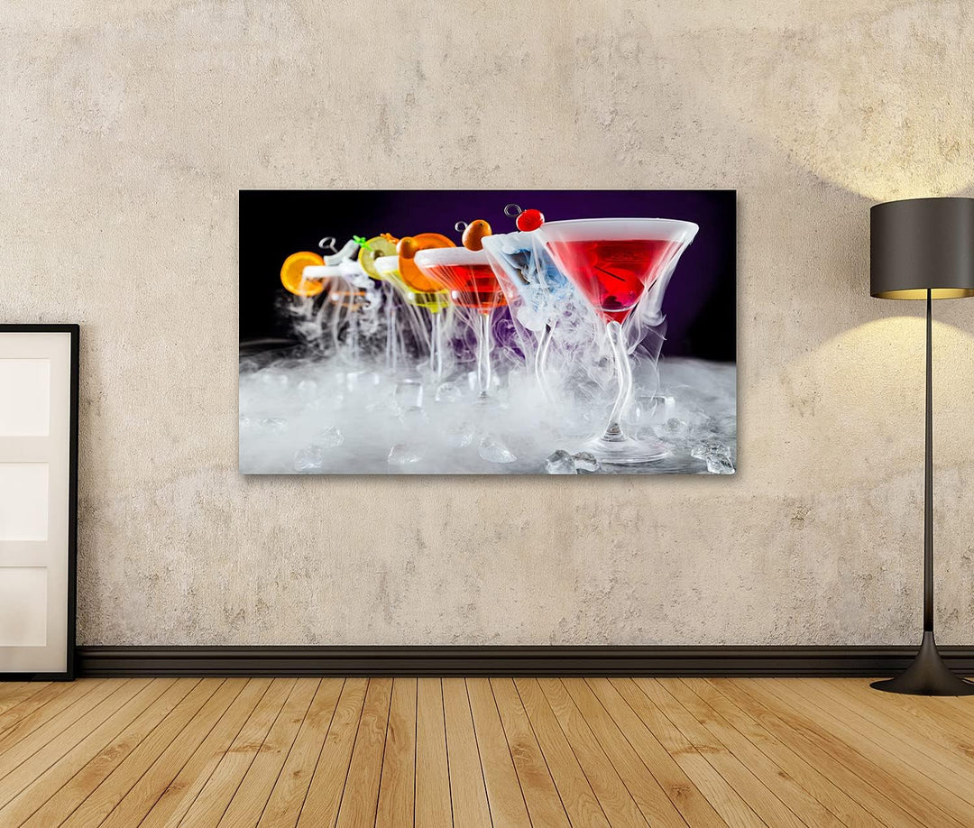 islandburner Bild auf Leinwand Martini Getränke Cocktails Bar Bilder Wandbilder Poster Leinwand 80x4