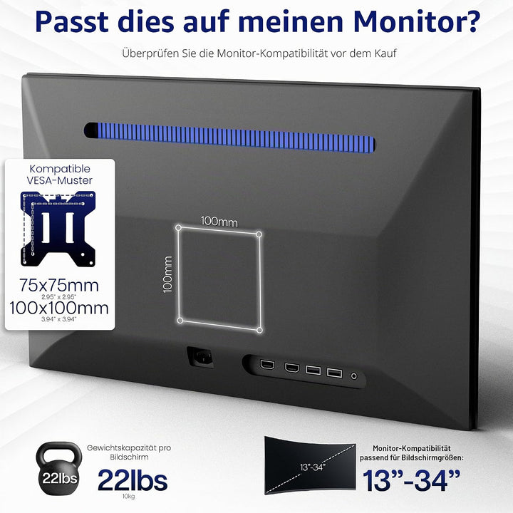 VIVO Stand-V002L Ständer für 2 Bildschirme bis zu 76,2 cm (30 Zoll) vertikal Vertikale Anordnung., V