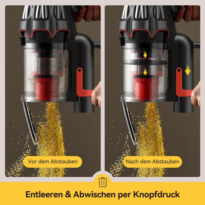 Deerma DEM-T50W Kabelloser Staubsauger, 30kPa Saugkraft, 590W Leistung, 90 Minuten Laufzeit, HEPA-Fi