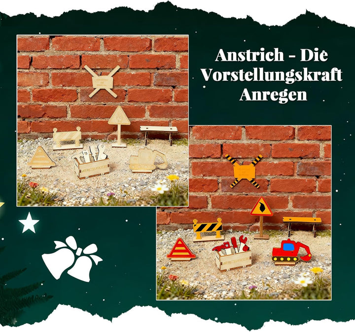 Wichteltür Set Wichtel Zubehör für Weihnachten 63 Stück, mit Zelt, Wichtel Baustelle, 12 Wichtelbrie