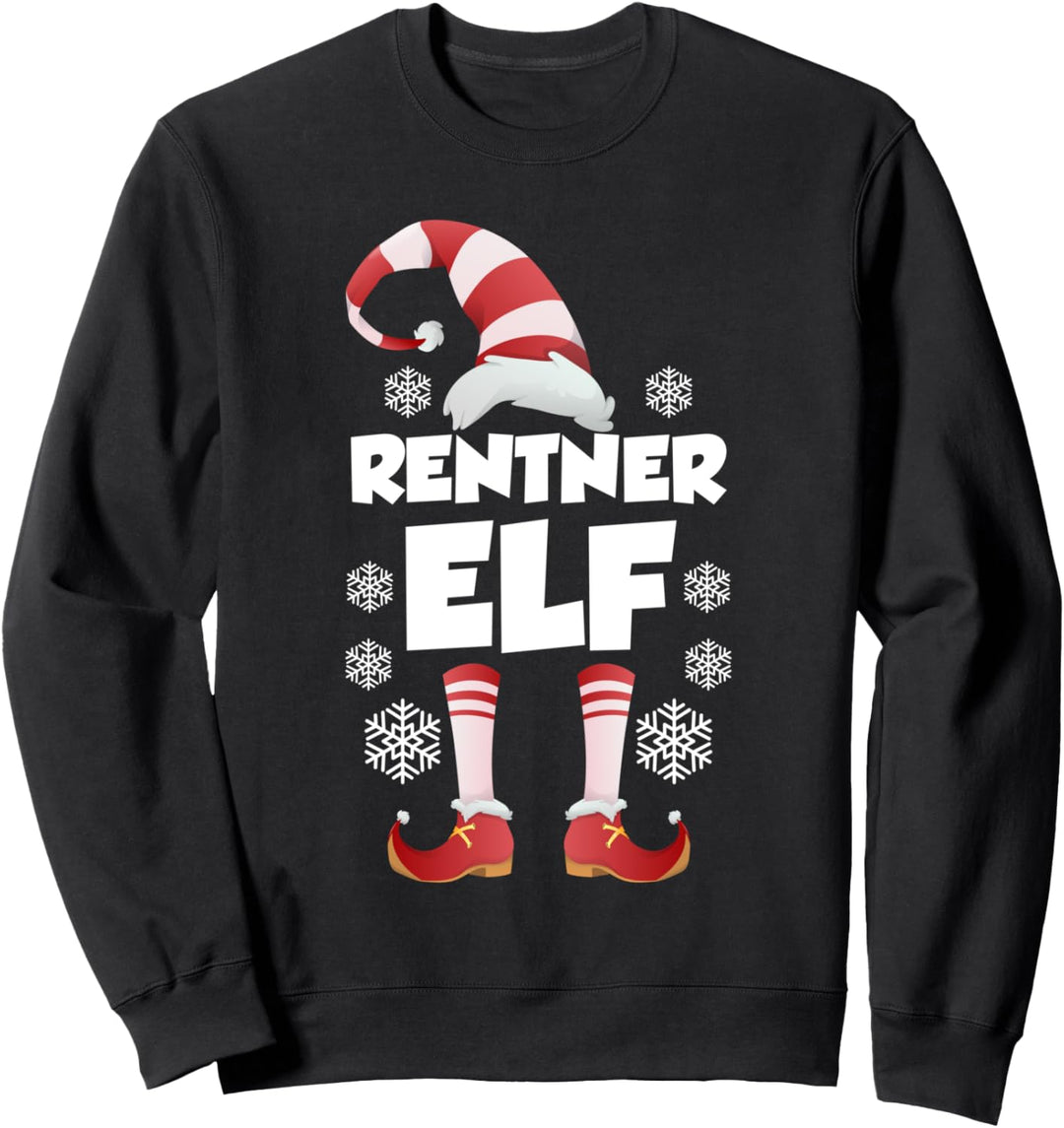 Rentner Elf Elfen Familien Outfit Weihnachten Weihnachtself Sweatshirt