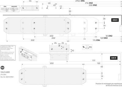 Yale 4000 – 0004 – 00 – 60 Türschliesser, Silber Armhalter Serie 4000