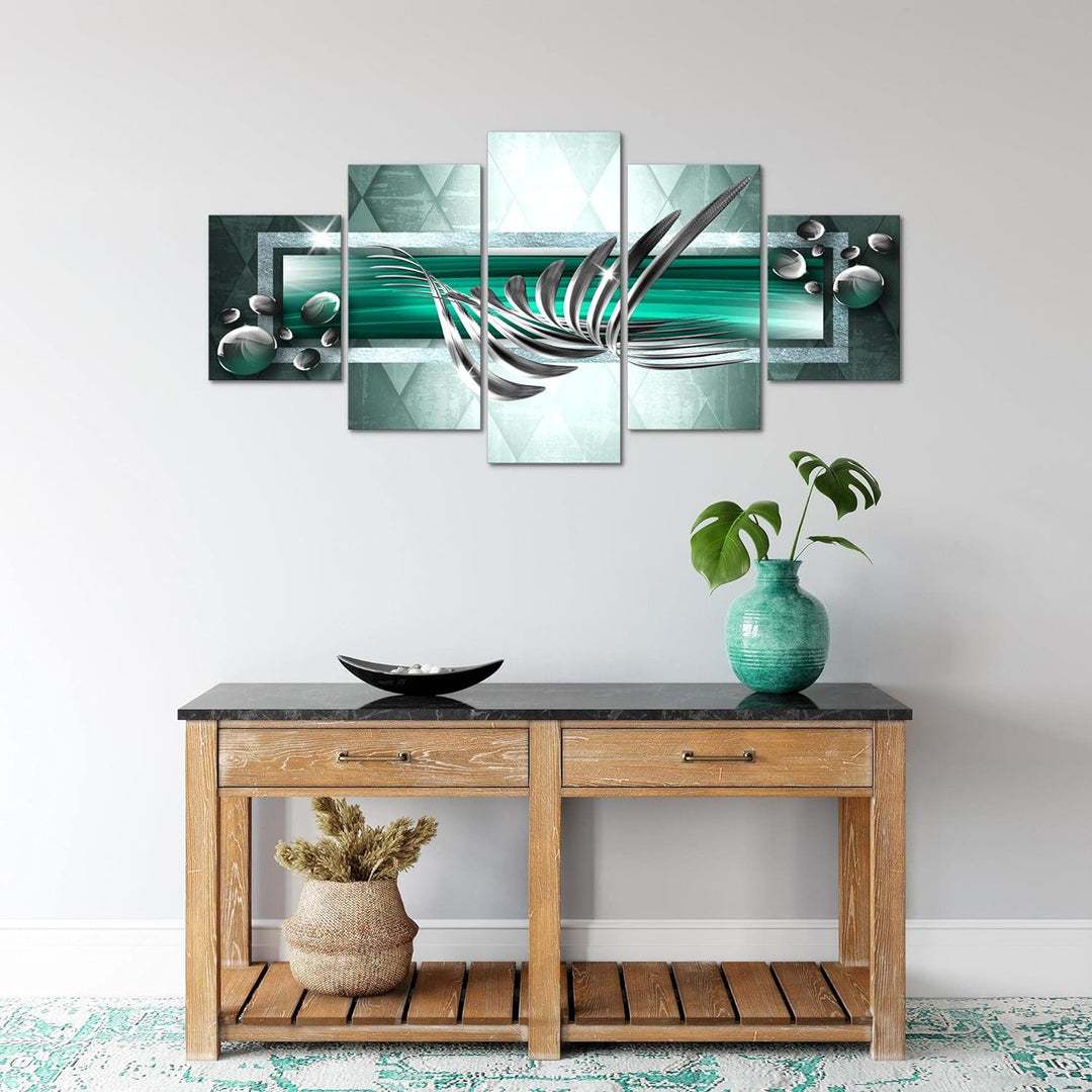 Runa Art Wandbilder Abstrakt 5 Teilig Bild auf Vlies Leinwand Deko Wohnzimmer Schlafzimmer 3D Effekt