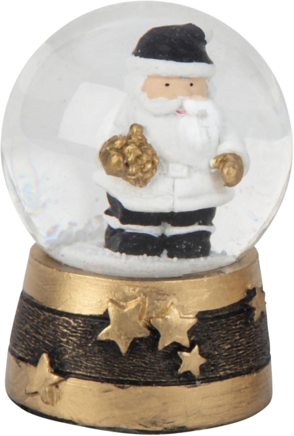 4 x süsse Schneekugeln Nostalgie in 2 Formaten | Edles Design in Gold weiss schwarz | Weihnachtsmann