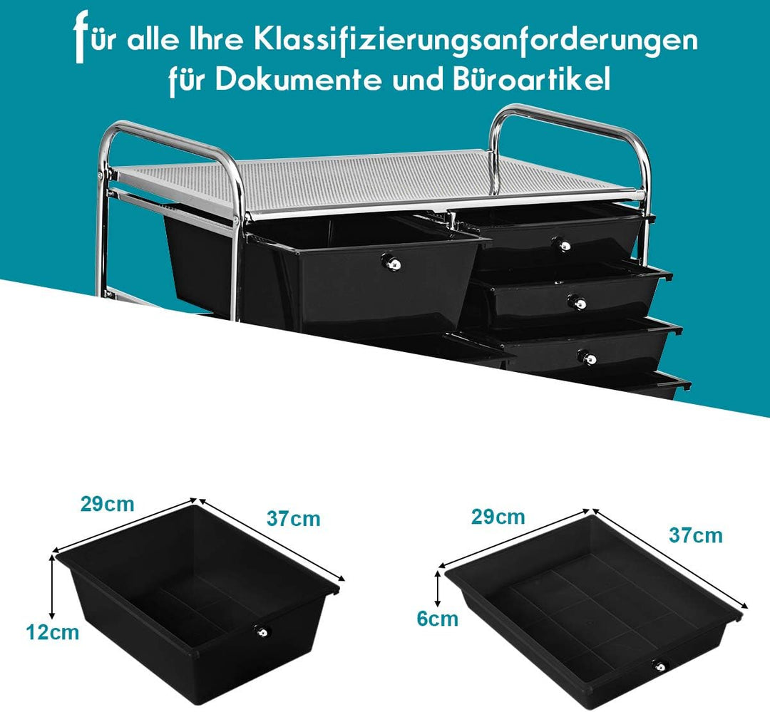 GOPLUS Rollwagen mit 15 stapelbaren Schubladen, Schubladenwagen Farbewahl, Beistellwagen Haushaltswa