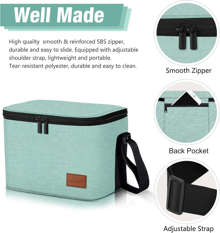 Kühltasche Klein Leicht Lunch Tasche Isoliertasche zur Arbeit Schule Faltbar Wasserdicht Lunchbag Re