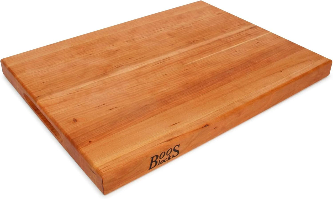 Boos Block Schneidebrett Kirschholz – Profi-Schneidebrett – Hackblock – Lebensmittelecht – 51 x 38 x