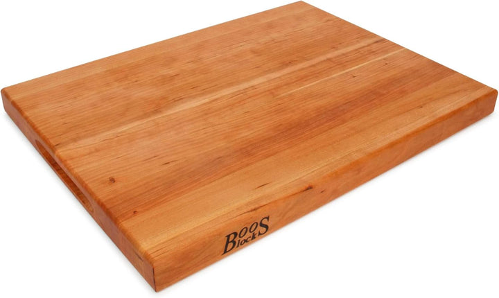 Boos Block Schneidebrett Kirschholz – Profi-Schneidebrett – Hackblock – Lebensmittelecht – 51 x 38 x