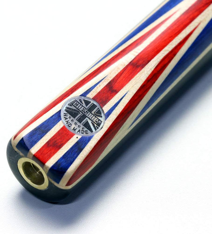 CUESOUL 57 "Handcraft 3/4 Ebenholz Snooker Queue mit Union Jack Flag Design CSSC-GQ-4, CSSC-GQ-4