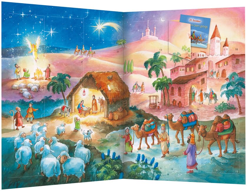 Die Weihnachtsgeschichte: Ein Adventskalender mit 24 Büchlein (Adventskalender mit Geschichten für K