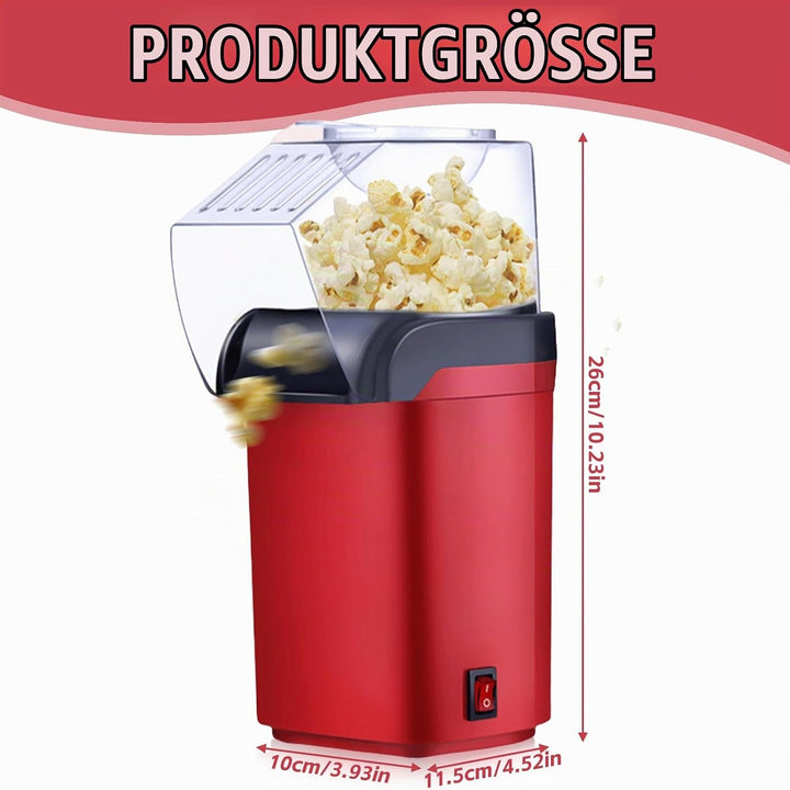 1200w Popcornmaschine, Mini Heissluft Popcorn Maker Gesund Ohne Öl Fett 2 Minuten One-Touch-Bedienun