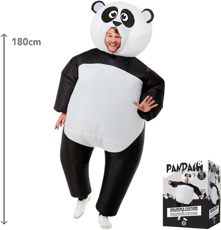 Aufblasbare Panda Verkleidung | Ungewöhnliches Kostüm in Erwachsenengrösse | Premium Qualität | Aus