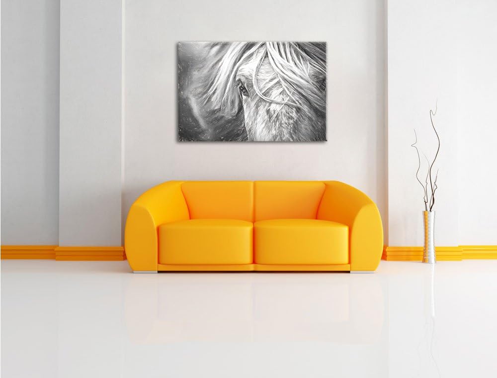 Pixxprint Islandpony in den Westfjorden als Leinwandbild/Grösse: 100x70 / Wandbild/Kunstdruck/fertig