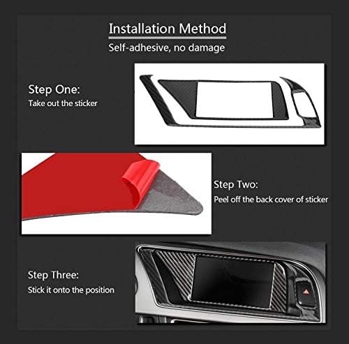 KSTE Carbon-Faser-Auto-Innen GPS Navigator-Panel Rahmenabdeckung Trim for A-u-d-i B8 A4 A5 S4 S5