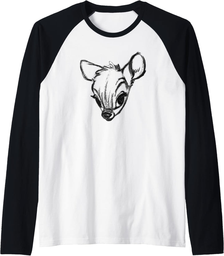 Disney Bambi Face Sketch Raglan