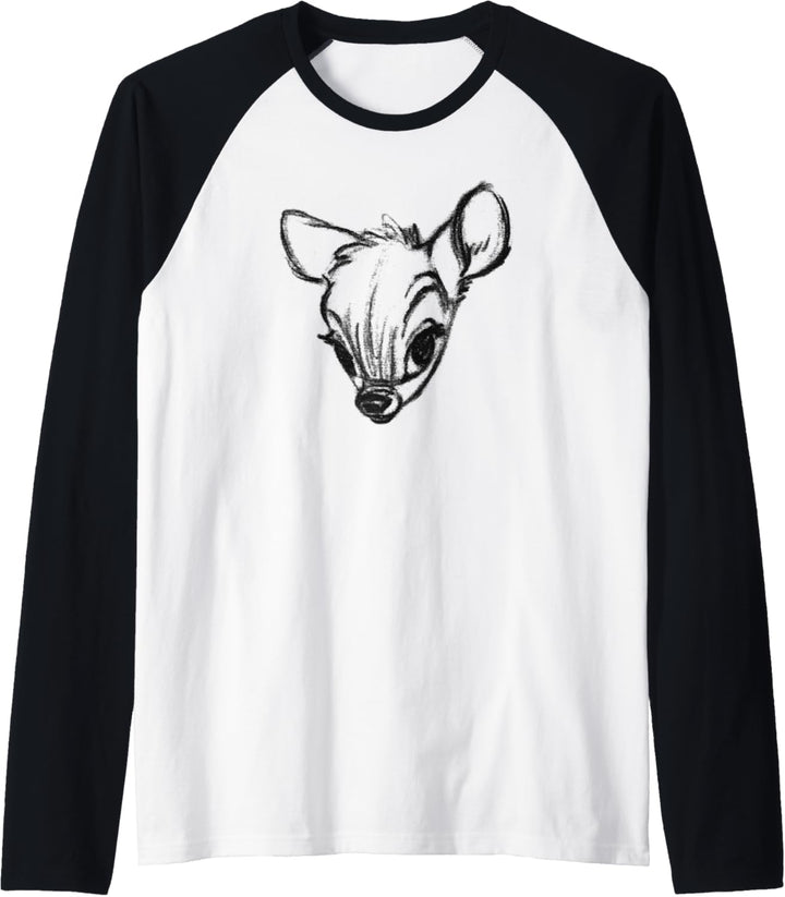 Disney Bambi Face Sketch Raglan