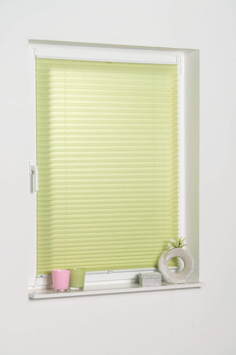 K-home Klemmfix-Plissee Grün 110 x 130 cm (B x L) Lichtschutz +++ Moderne Crushed Optik +++ 110 x 13