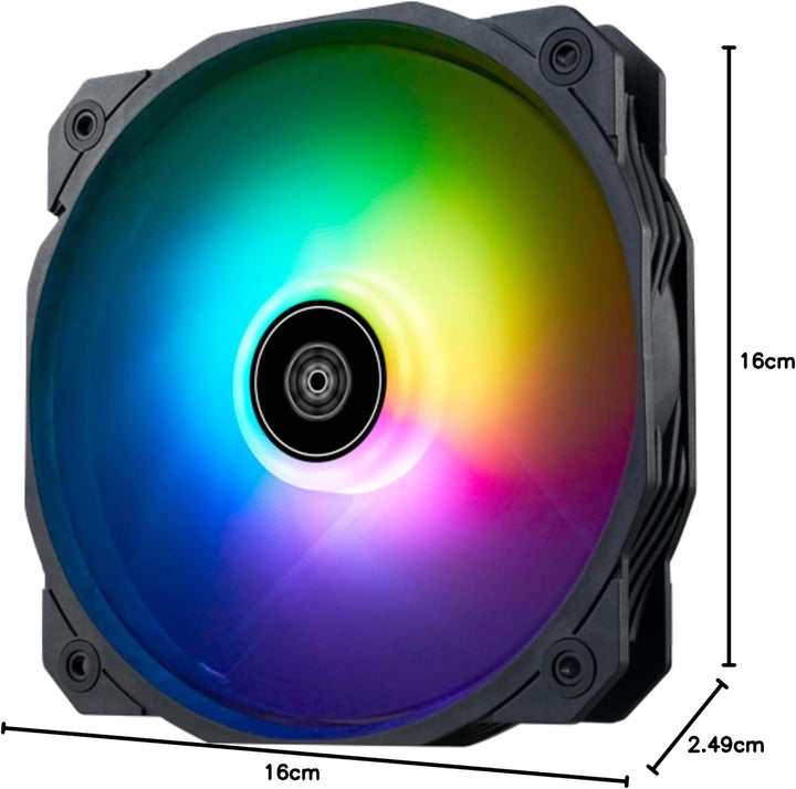 SilverStone SST-SF160B-ARGB - Shark Force Leistungsverstärkter 160-mm-PWM-ARGB-Lüfter 160mm ARGB