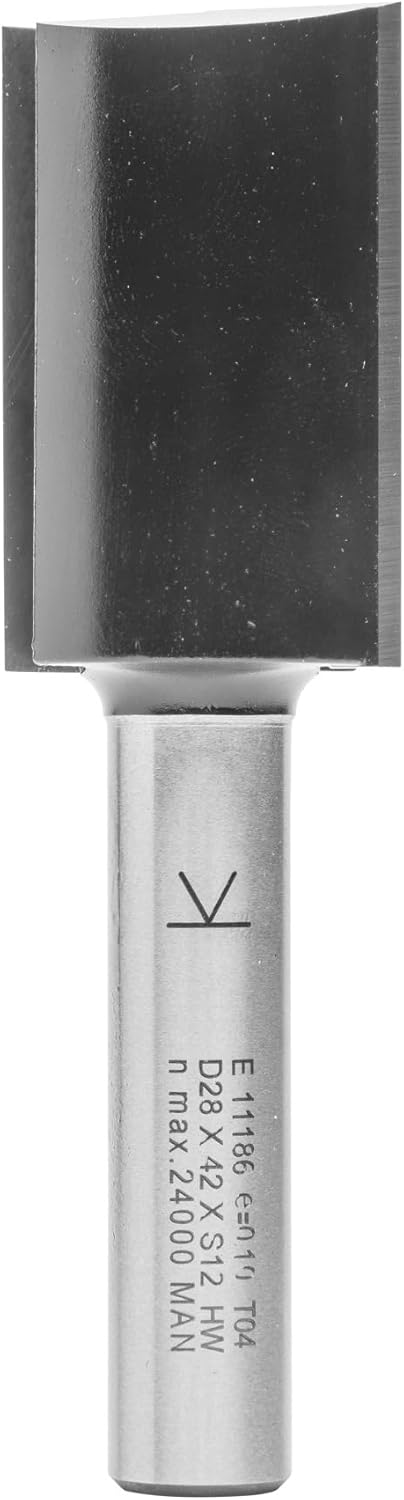 ENT 11186 Nutfräser HW, Schaft (S) 12 mm, Durchmesser (D) 28 mm, NL 42 mm, SL 50 mm, GL 94 mm, mit H