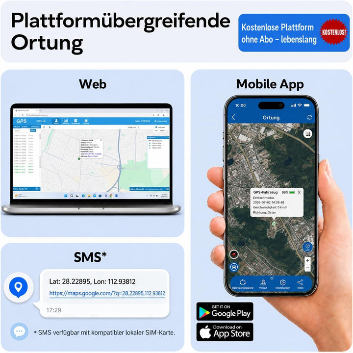 GPS Tracker 20000mAh Magnet Lange Standby GPS Sender für Auto, Flotte, LKW, Motorrad Ortung Wasserdi