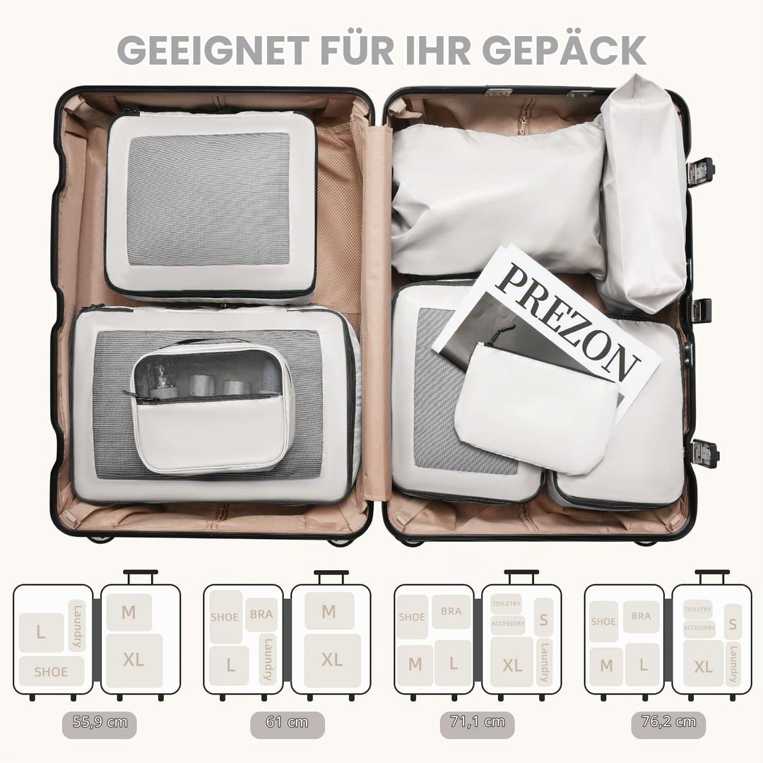 Packing Cubes for Suitcase 8 Set, Leichtgewichtige Gepäck Packing Organizer Packing Cubes für Reisez