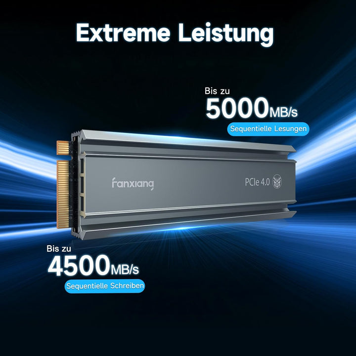 fanxiang S660 2TB PCIe 4.0 NVMe SSD M.2 2280 interne Solid State Drive - mit Heatsink, bis zu 4800 M