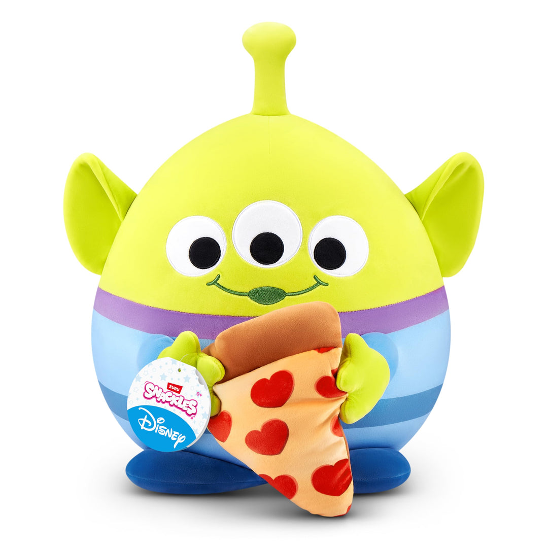 Snackles Disney 35 cm grosses Plüschspielzeug von ZURU, Plüschspielzeug mit Snack-Accessoire (Alien&
