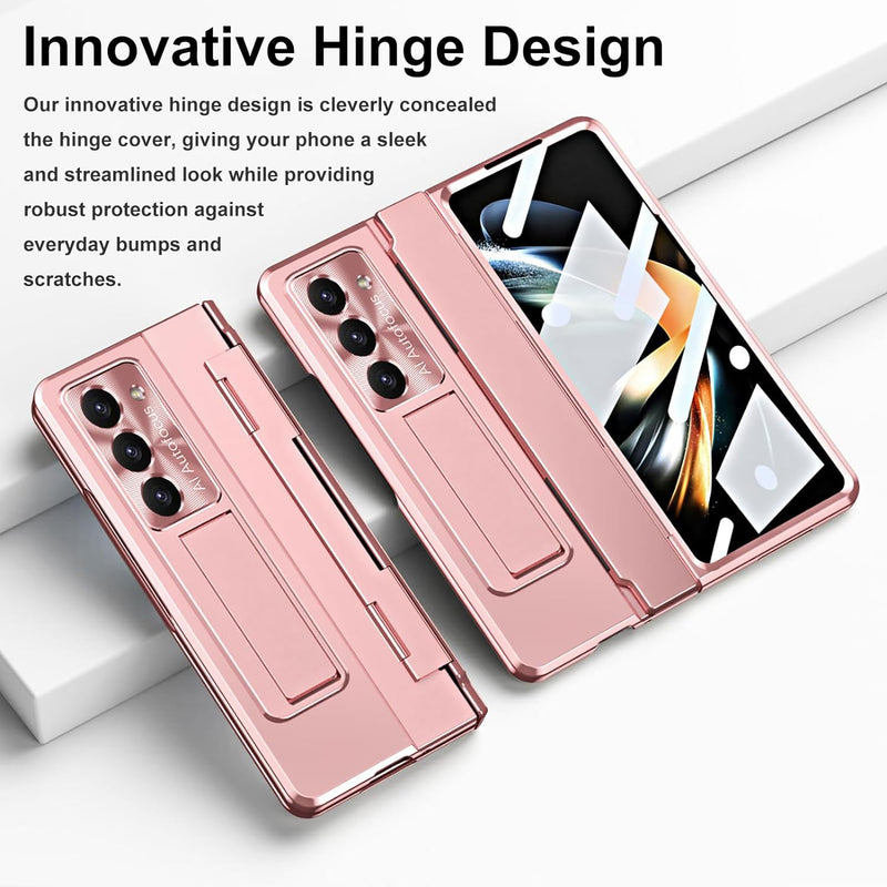 Miimall Kompatibel mit Samsung Galaxy Z Fold 5 Hülle mit Displayschutz+Kameraschutz, [Hinged Cover]