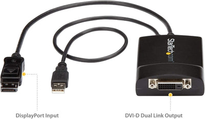StarTech.com DisplayPort auf Dual Link DVI Konverter mit USB Stromversorgung / DP (Stecker) zu DVI-D