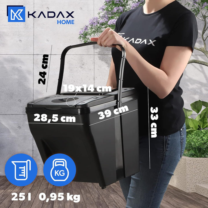 KADAX Mülltrennsystem, modularer Mülleimer aus Kunststoff, Recycling-Eimer für die Küche und das Bad