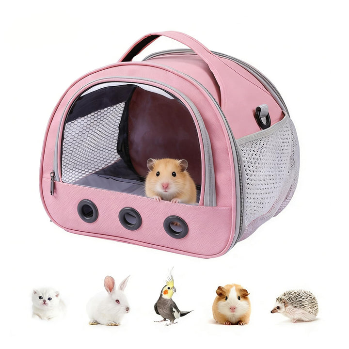 Kleintier-Transportbox Tragbare, atmungsaktive Transportbox für Meerschweinchen mit transparentem Fe