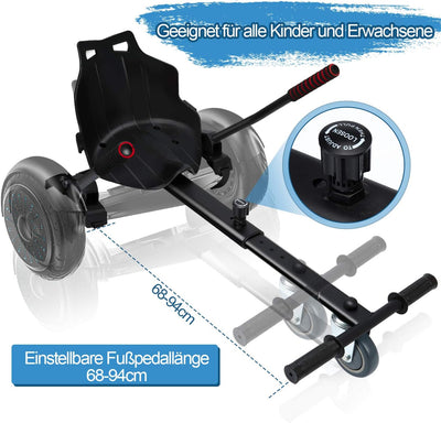 EINFEBEN Hoverboard Sitz,Kart Erweiterung für 6.5-10 Zoll Hoverboards, Sitzscooter für 2 Wheel Balan
