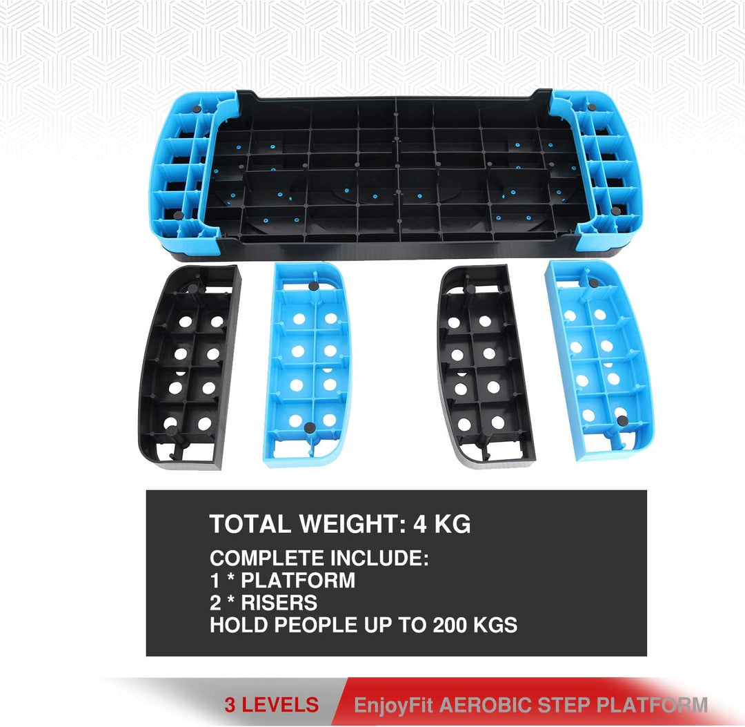 Enjoy Fit Aerobic Steppbrett XL Premium Extra Gross Inkl. 3-Fach Höhenverstellbarer Stepper, 78 x 30