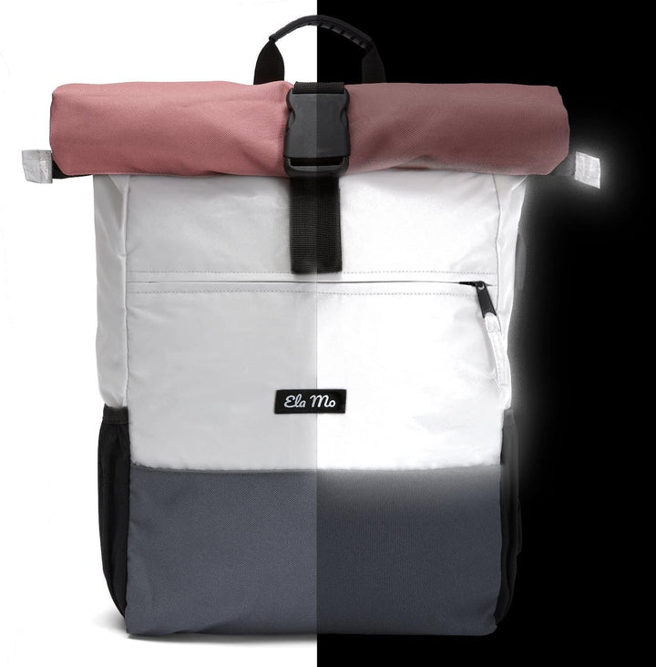 Ela Mo Rucksack Damen Schön, Komfortabel und Durchdacht 18 L (Night Edition - Peach), Night Edition