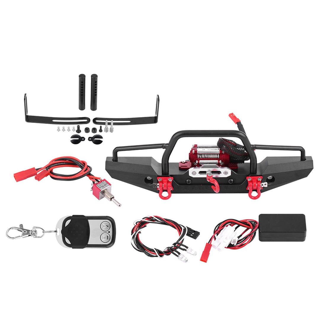 RC-Frontstossstange, Aluminiumlegierung mit Seilwinde für Traxxas TRX-4 Car Crawler Upgrade-Teil Gro