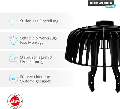 Alfa Kiesfangkorb Laubfangkorb Spannbereich von 70-200 mm individuell einstellbar - Keine Rohrversto