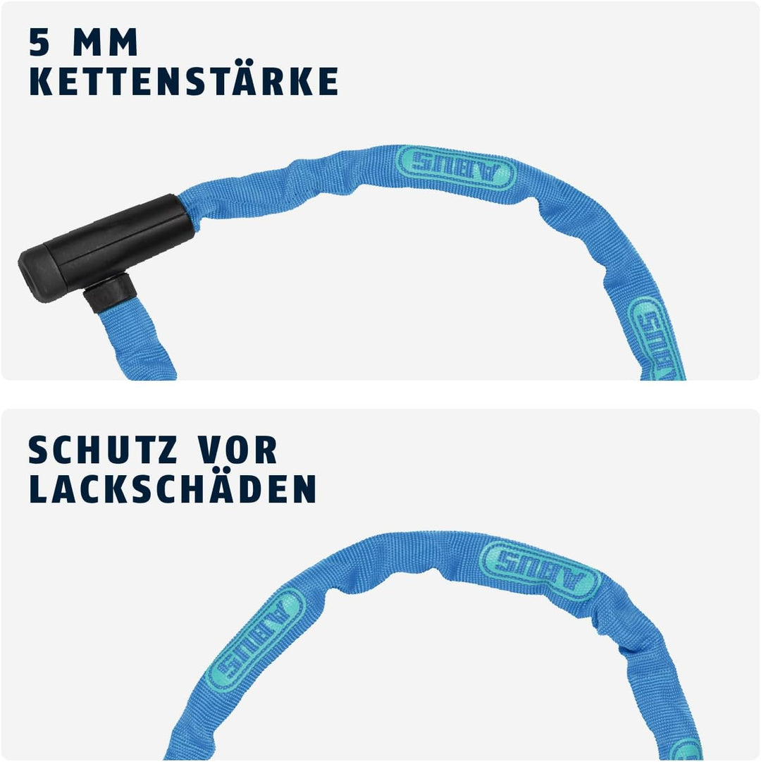 ABUS Kettenschloss Steel-O-Chain 5805K – Fahrradschloss aus Stahl – ABUS-Sicherheitslevel 5 Blau 75