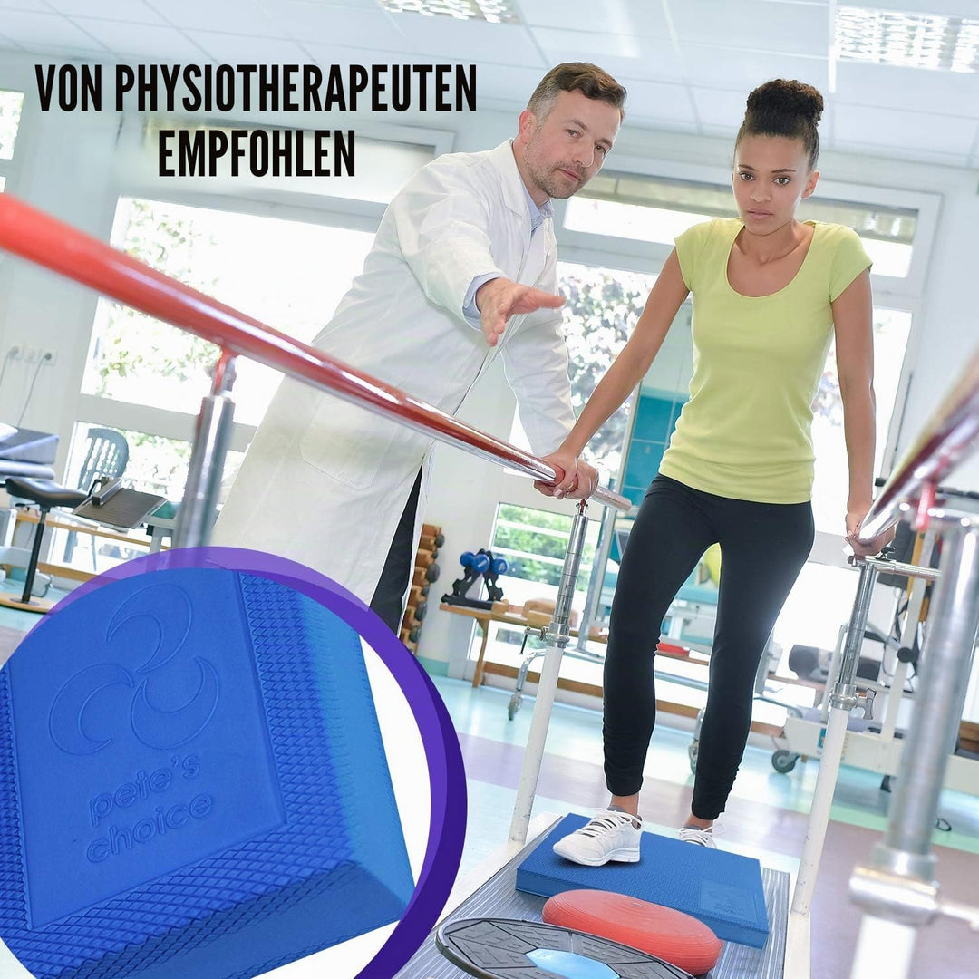 XL/L Foam Balance Pad - Dehnungsgurt und eBook inkl. | Extra grosses Balancekissen für physiotherape