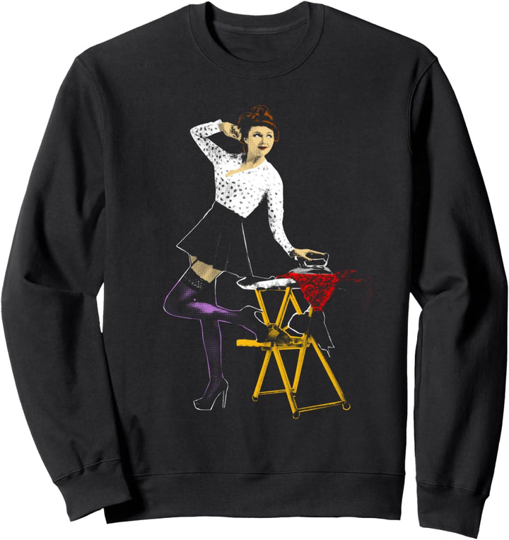 Retro Girl Housewives House Chores Sexy Wife Ironing Clothes Sweatshirt