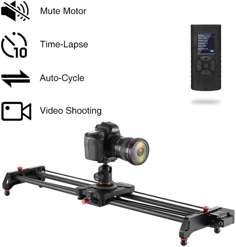 GVM 80cm Kamera Slider, Motorisiert Kameraschlitten, Fotografie Video Slider Kameraschlitten mit Fol