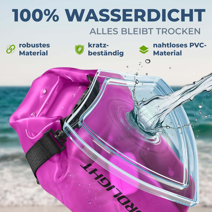 Nordlight Dry Bag wasserdichte Tasche - 2l 5l 10l 15l 20l 30l Liter | Wasserfester Packsack Seesack