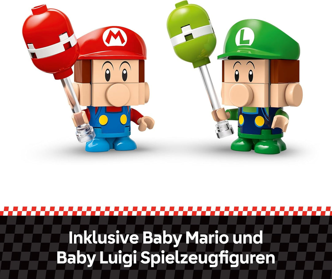 LEGO Super Mario: Mario Kart – Baby Mario vs. Baby Luigi, Nintendo Figuren zum Sammeln, 2 baubare Sp