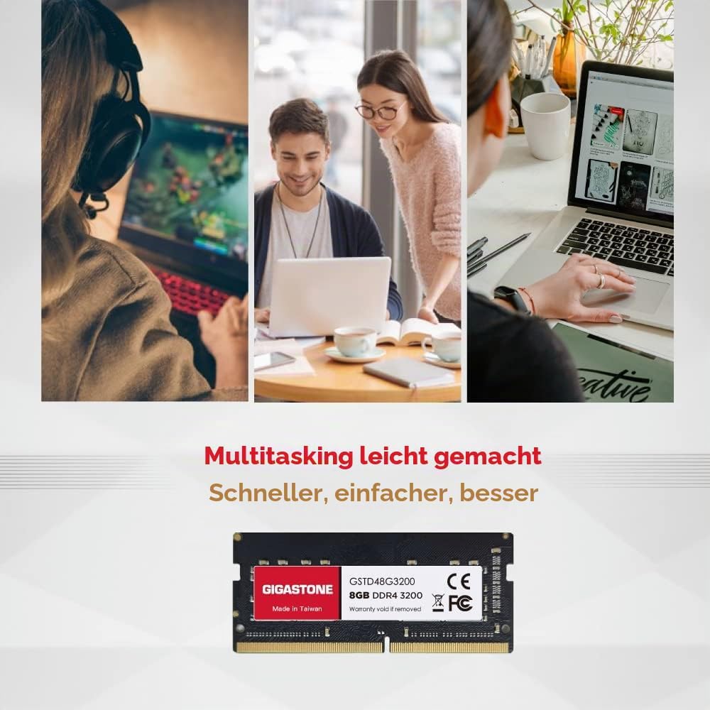 [DDR4 RAM] Gigastone Laptop RAM 8GB DDR4 Ram 8GB DDR4-3200MHz PC4-25600 CL22 1.2V SODIMM 260 Pin/Pol