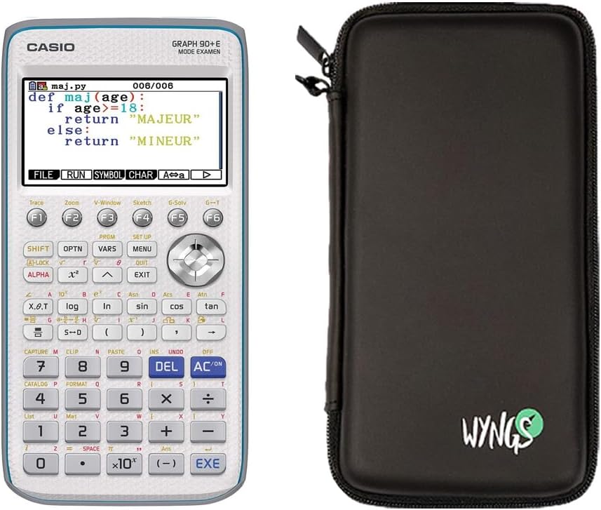 CALCUSO Sparpaket: Casio Graph 90 + E + WYNGS Schutztasche schwarz + Erweiterte Garantie von CALCUSO