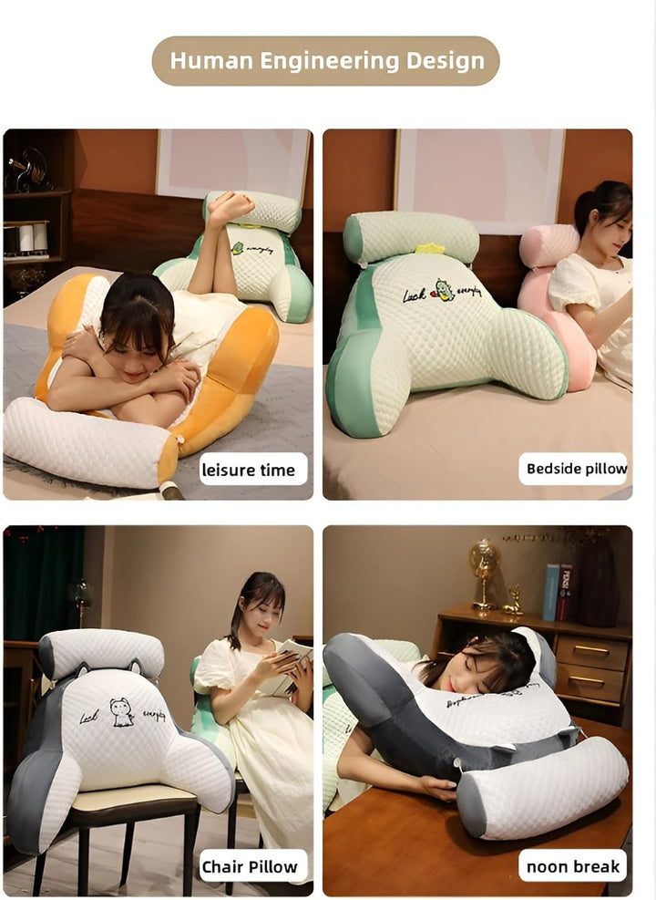 Rückenkissen für Bett und Sofa mit Armlehnen Ergonomisches Lesekissen Erwachsene Atmungsaktives Lese