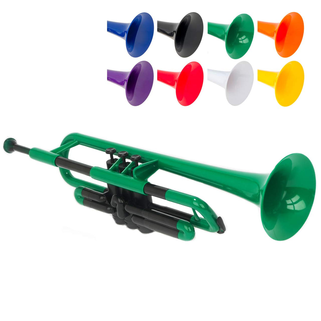 pTrumpet 700628 Trompete mit Tasche und Mundstück grün, Grün